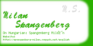 milan spangenberg business card
